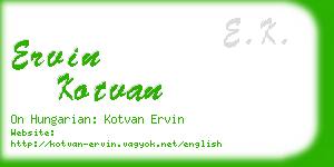 ervin kotvan business card